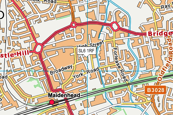 SL6 1RF map - OS VectorMap District (Ordnance Survey)