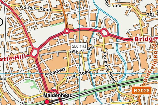 SL6 1RJ map - OS VectorMap District (Ordnance Survey)