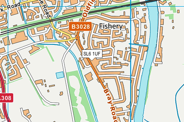 SL6 1UF map - OS VectorMap District (Ordnance Survey)