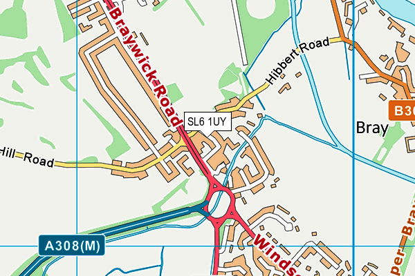 SL6 1UY map - OS VectorMap District (Ordnance Survey)