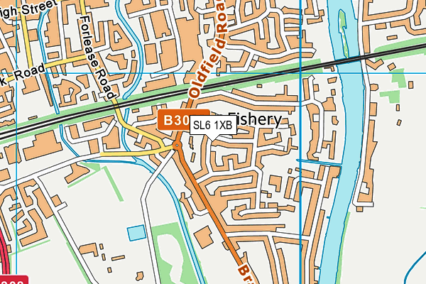 SL6 1XB map - OS VectorMap District (Ordnance Survey)