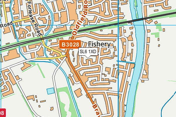 SL6 1XD map - OS VectorMap District (Ordnance Survey)