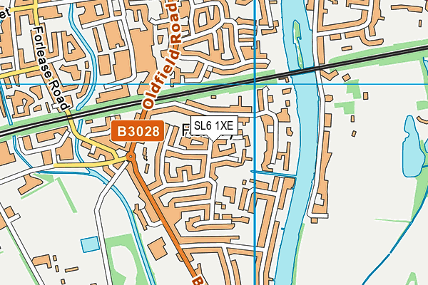 SL6 1XE map - OS VectorMap District (Ordnance Survey)