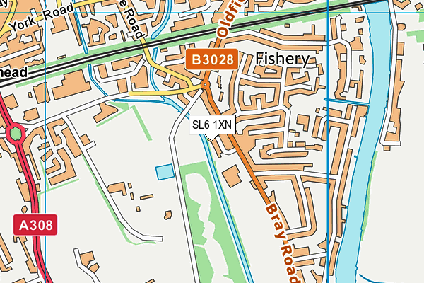 SL6 1XN map - OS VectorMap District (Ordnance Survey)