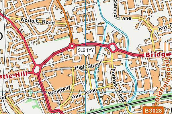 SL6 1YY map - OS VectorMap District (Ordnance Survey)
