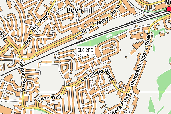 SL6 2FD map - OS VectorMap District (Ordnance Survey)