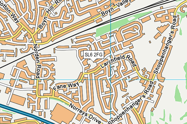 SL6 2FG map - OS VectorMap District (Ordnance Survey)