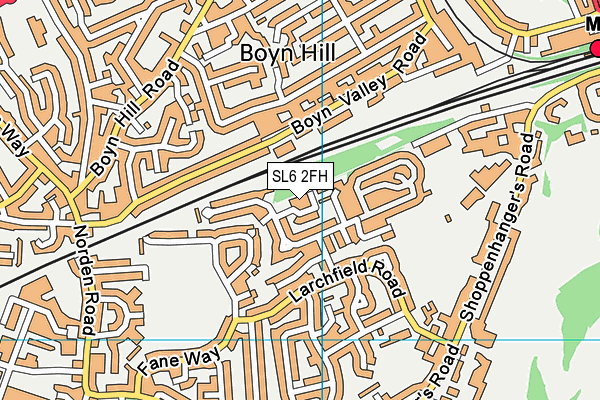 SL6 2FH map - OS VectorMap District (Ordnance Survey)