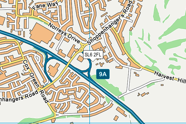 SL6 2FL map - OS VectorMap District (Ordnance Survey)