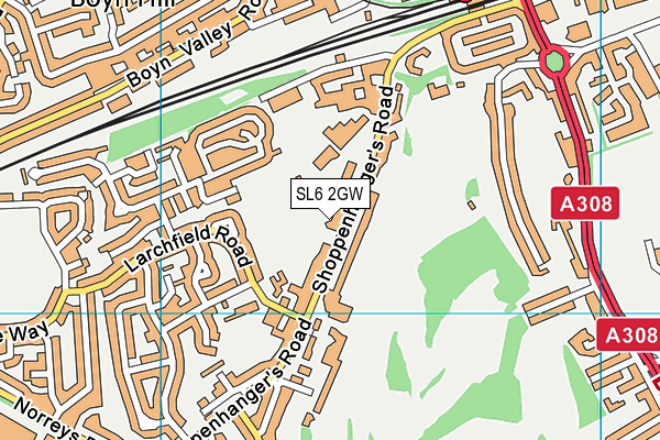 SL6 2GW map - OS VectorMap District (Ordnance Survey)