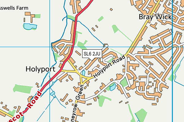 SL6 2JU map - OS VectorMap District (Ordnance Survey)