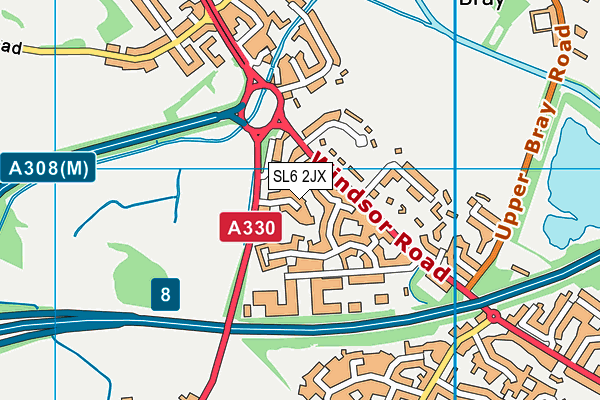 SL6 2JX map - OS VectorMap District (Ordnance Survey)