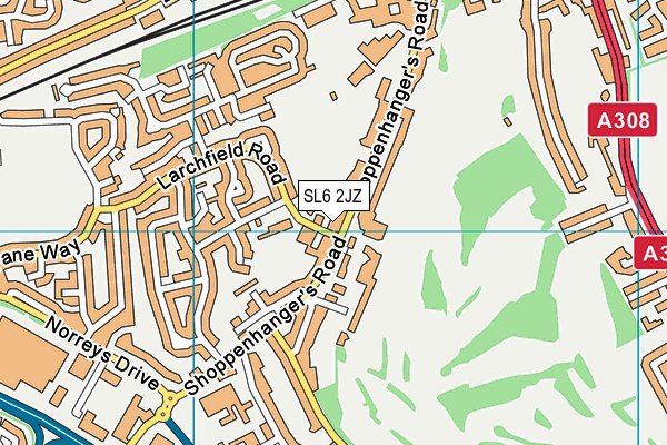 SL6 2JZ map - OS VectorMap District (Ordnance Survey)