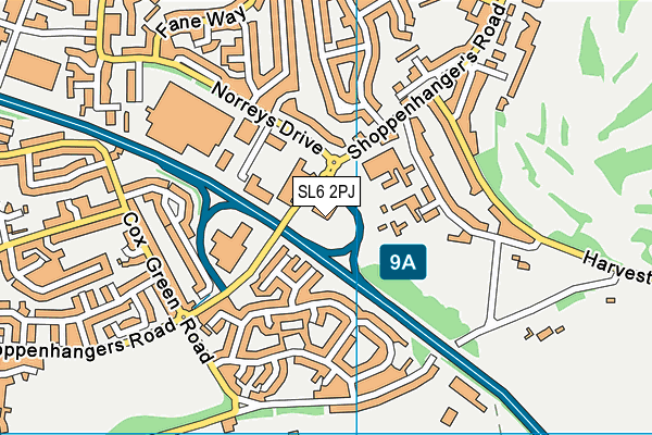 SL6 2PJ map - OS VectorMap District (Ordnance Survey)