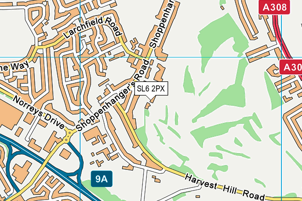 SL6 2PX map - OS VectorMap District (Ordnance Survey)