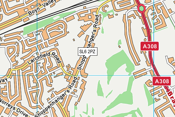 Maidenhead Golf Club map (SL6 2PZ) - OS VectorMap District (Ordnance Survey)