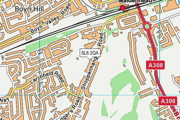 SL6 2QA map - OS VectorMap District (Ordnance Survey)