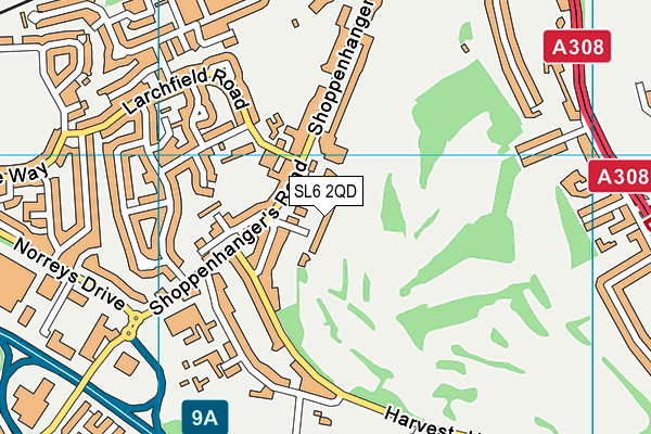 SL6 2QD map - OS VectorMap District (Ordnance Survey)