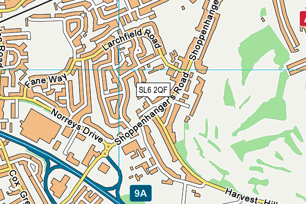 SL6 2QF map - OS VectorMap District (Ordnance Survey)