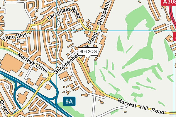 SL6 2QG map - OS VectorMap District (Ordnance Survey)