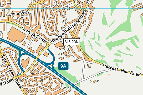 SL6 2QN map - OS VectorMap District (Ordnance Survey)