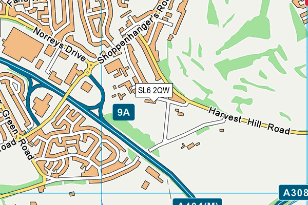SL6 2QW map - OS VectorMap District (Ordnance Survey)