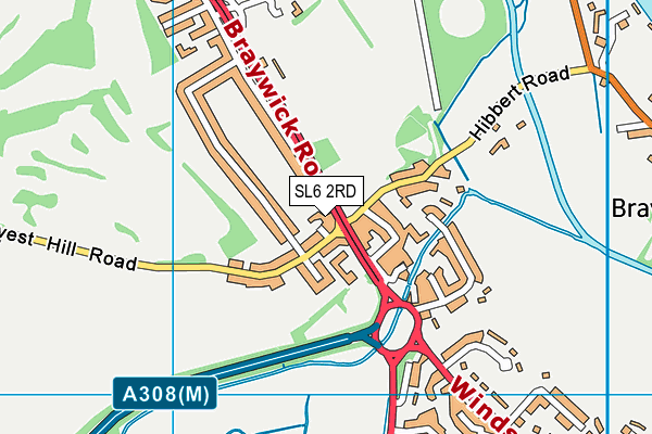 SL6 2RD map - OS VectorMap District (Ordnance Survey)
