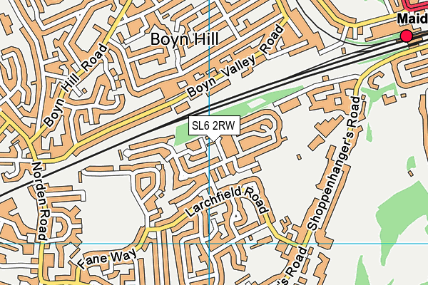 SL6 2RW map - OS VectorMap District (Ordnance Survey)