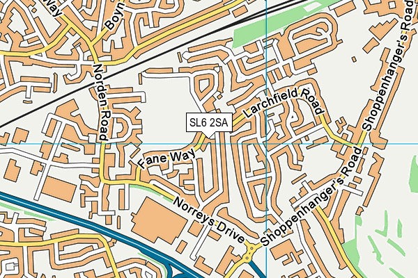 SL6 2SA map - OS VectorMap District (Ordnance Survey)