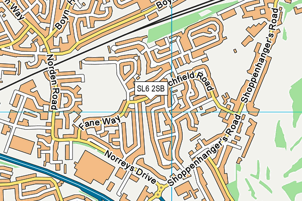 SL6 2SB map - OS VectorMap District (Ordnance Survey)