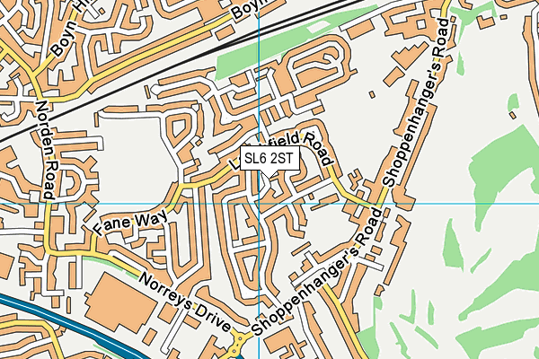 SL6 2ST map - OS VectorMap District (Ordnance Survey)