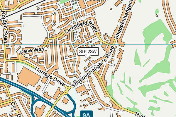 SL6 2SW map - OS VectorMap District (Ordnance Survey)