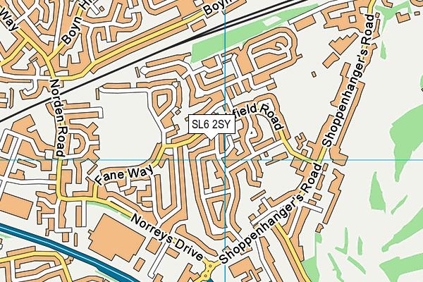 SL6 2SY map - OS VectorMap District (Ordnance Survey)