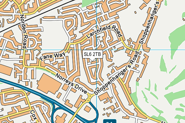 SL6 2TB map - OS VectorMap District (Ordnance Survey)