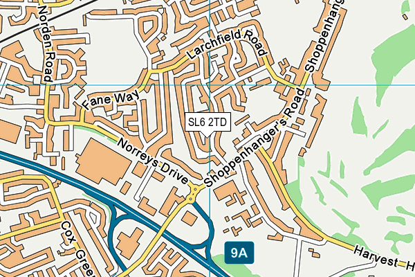 SL6 2TD map - OS VectorMap District (Ordnance Survey)