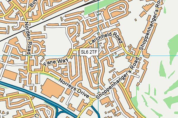 SL6 2TF map - OS VectorMap District (Ordnance Survey)