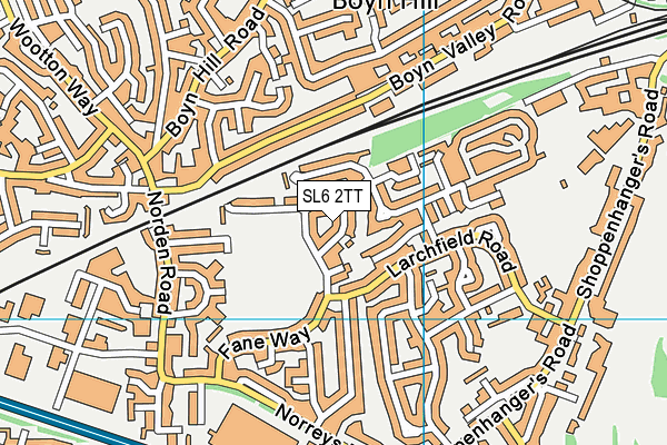 SL6 2TT map - OS VectorMap District (Ordnance Survey)