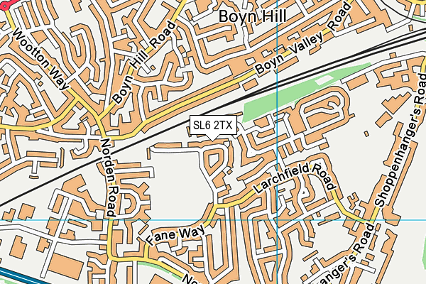 SL6 2TX map - OS VectorMap District (Ordnance Survey)