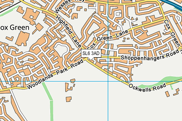 SL6 3AD map - OS VectorMap District (Ordnance Survey)