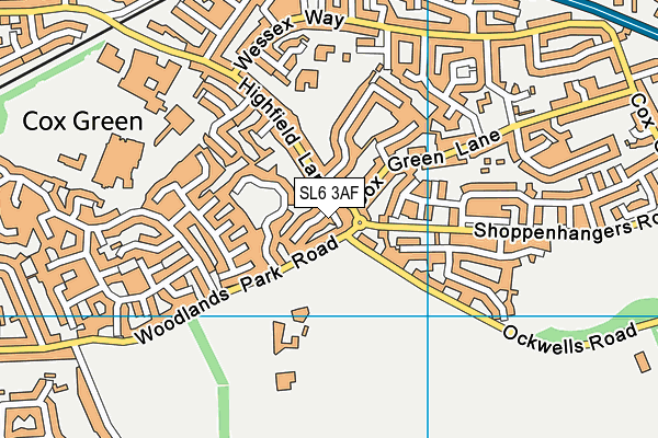 SL6 3AF map - OS VectorMap District (Ordnance Survey)