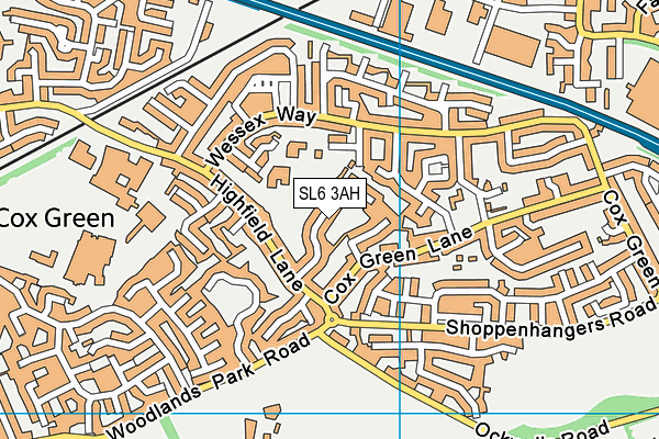 SL6 3AH map - OS VectorMap District (Ordnance Survey)