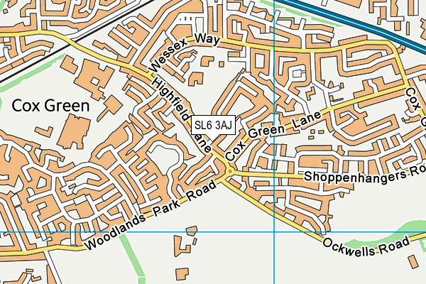 SL6 3AJ map - OS VectorMap District (Ordnance Survey)