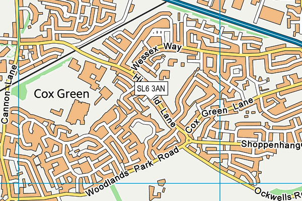 SL6 3AN map - OS VectorMap District (Ordnance Survey)