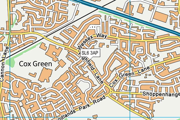 SL6 3AP map - OS VectorMap District (Ordnance Survey)
