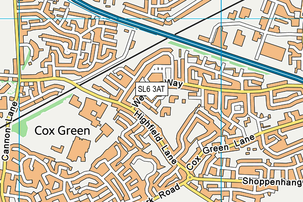 SL6 3AT map - OS VectorMap District (Ordnance Survey)