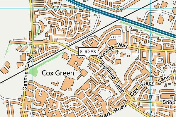 Cox Green Leisure Centre map (SL6 3AX) - OS VectorMap District (Ordnance Survey)