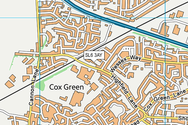 SL6 3AY map - OS VectorMap District (Ordnance Survey)