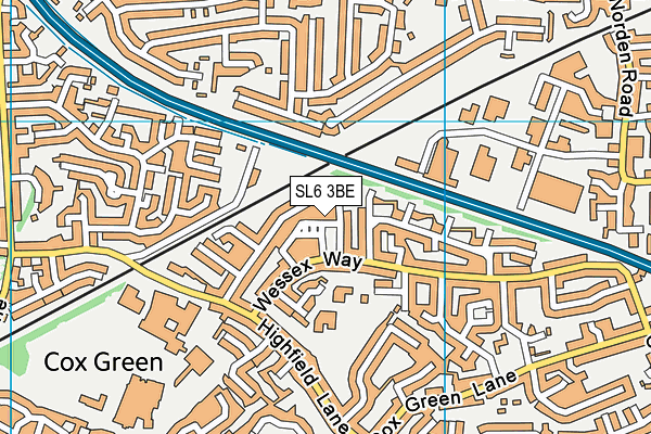 SL6 3BE map - OS VectorMap District (Ordnance Survey)