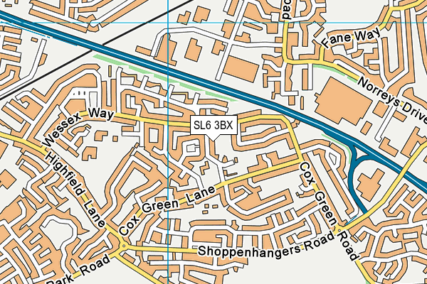 SL6 3BX map - OS VectorMap District (Ordnance Survey)