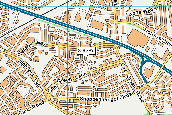 SL6 3BY map - OS VectorMap District (Ordnance Survey)